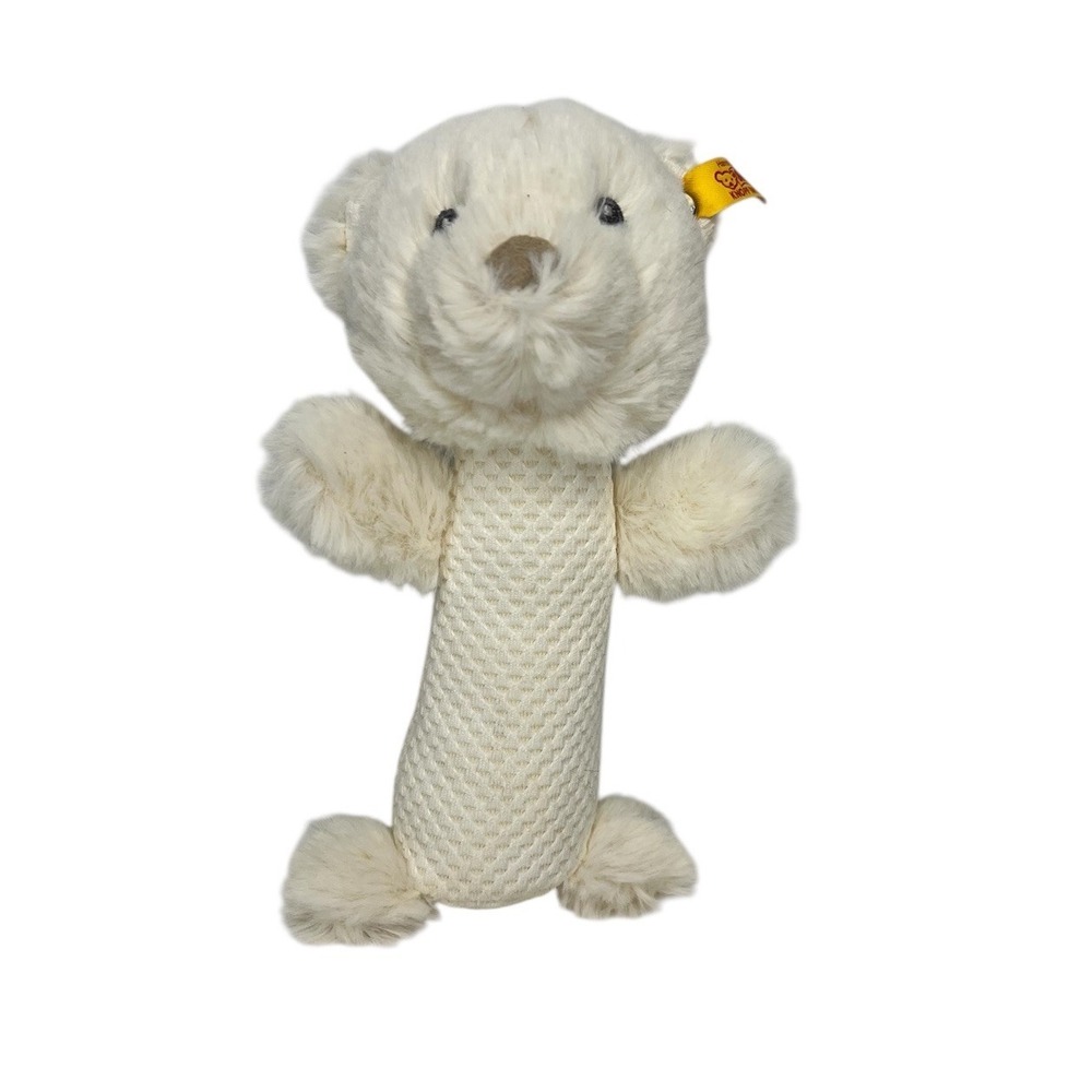 Steiff Soft Cuddly Friends 240782 Giggles Teddy‎ Bear Baby Rattle Cream